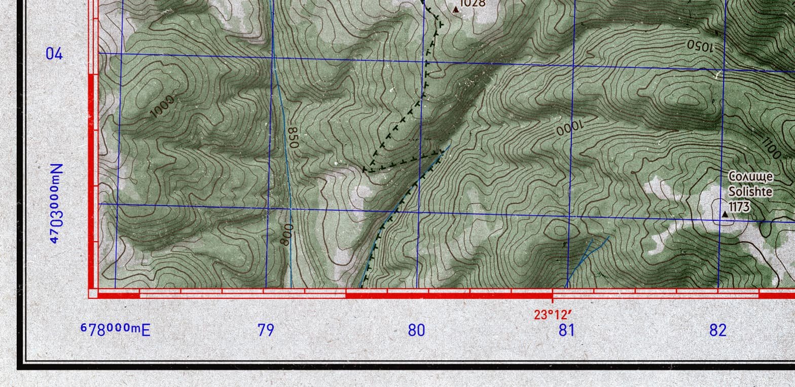 geographic-rectangular-coordinate-systems Детайл от карта с координатни системи