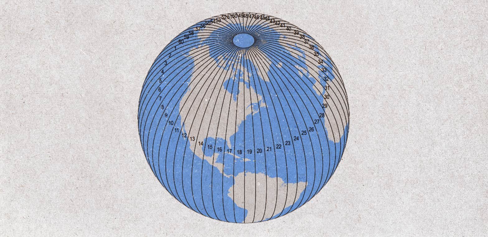 utm-zones-globe UTM зоните върху земното кълбо