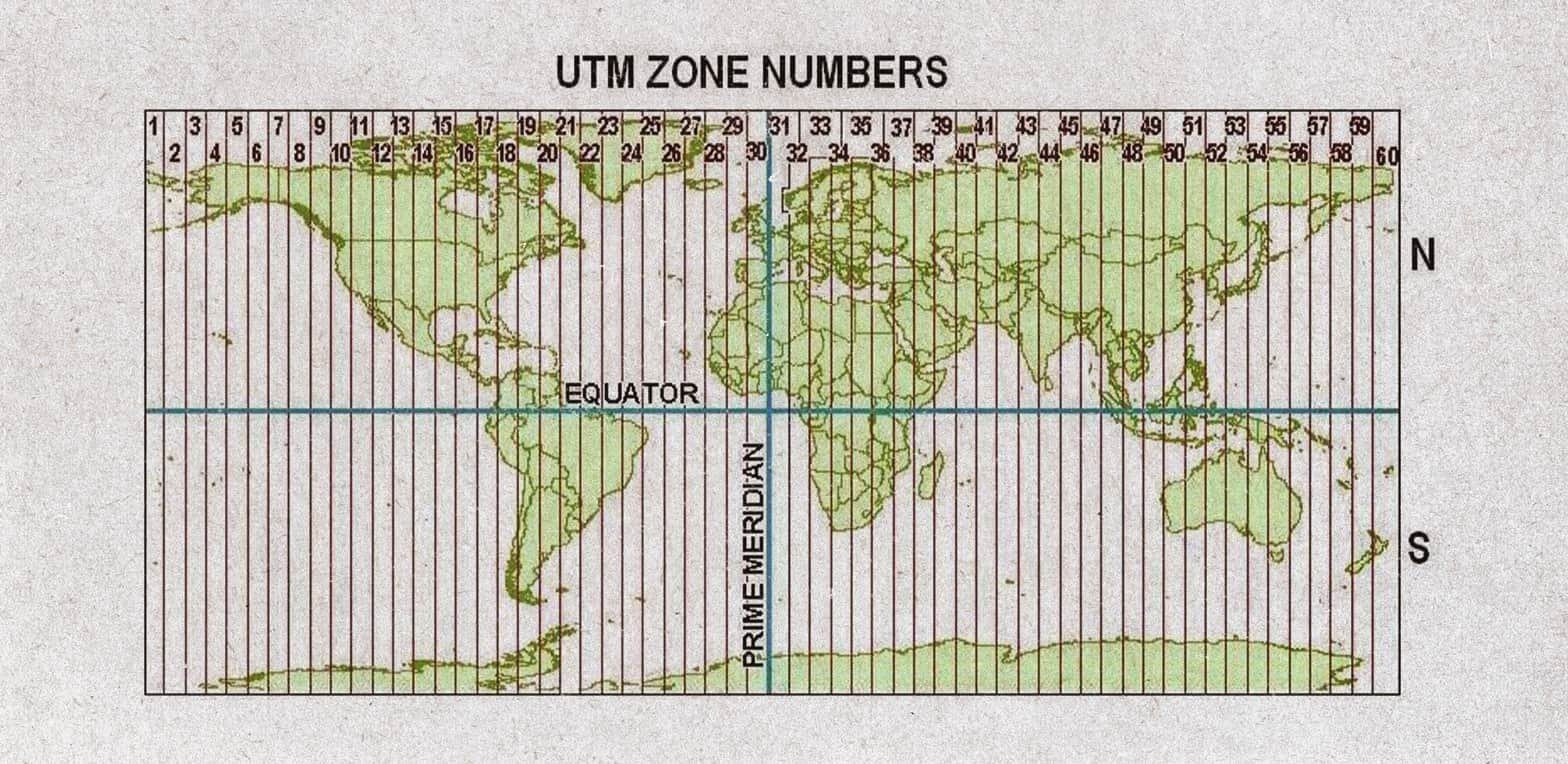 utm-zones UTM номерирани зони