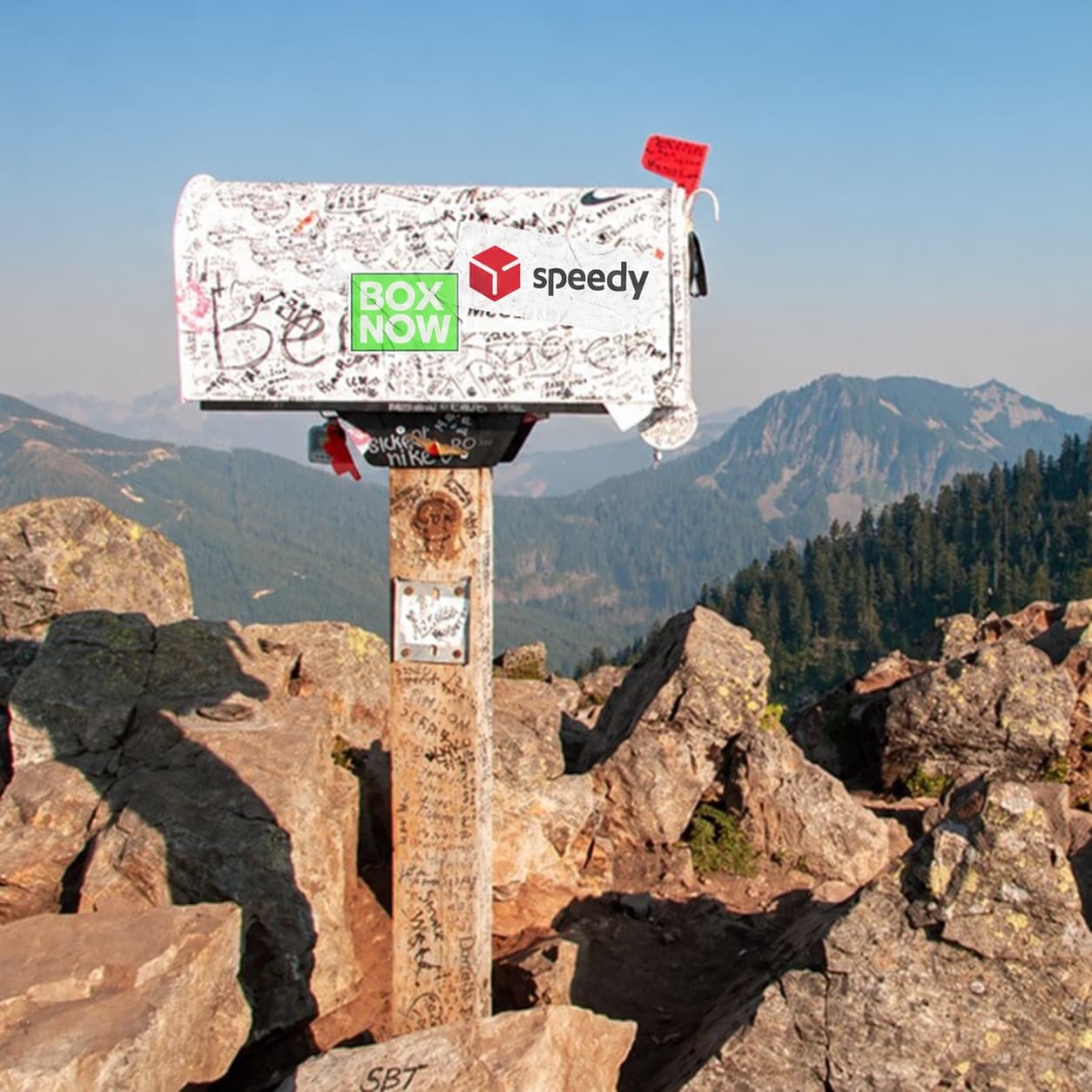 Graffiti-Covered Summit Mailbox Vista